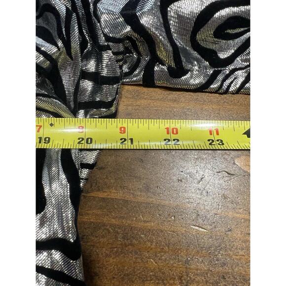 Vintage Metallic Silver Metallic Fun  Blouse Disco Shirt Size 12 Alexandria - Picture 4 of 6